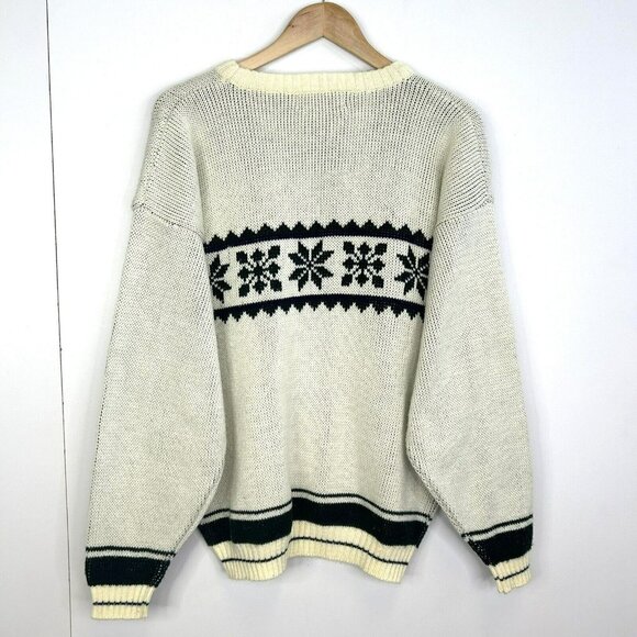 Vintage Cricketeer Sweater Mens Size Large Pullover Ski Fair Isle Crew Neck - Picture 2 of 5